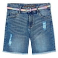 thumbnail image 3 of Justice Girls' Belted Denim Short, 3 of 3