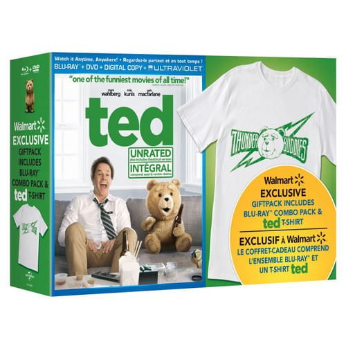Ted (Intégral) (Édition Limitée) (Blu-ray + DVD + Copie Numérique + UltraViolet + T-Shirt) (Exclusif à Walmart) (Bilingue)