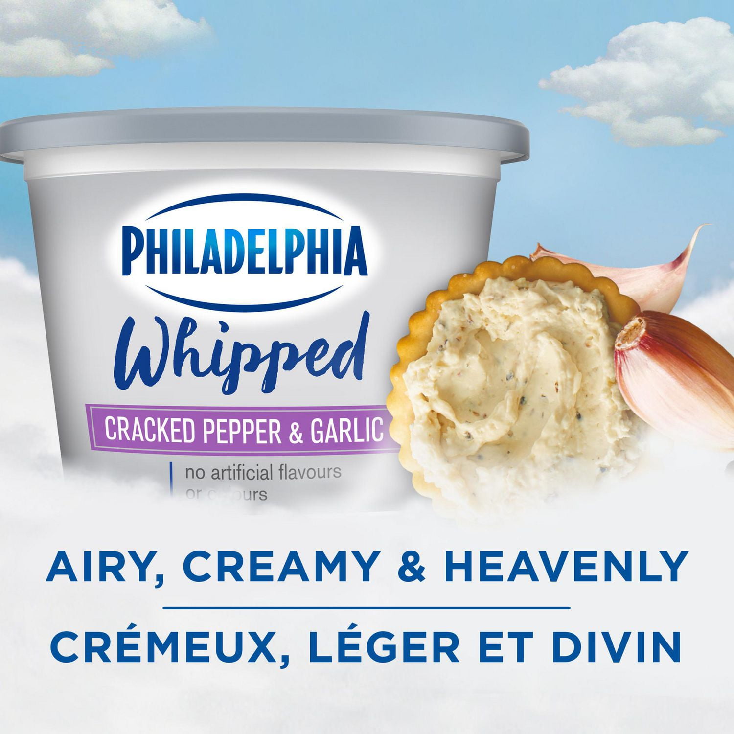 Philadelphia Whipped Cracked Pepper & Garlic Cream Cheese Product, 227g