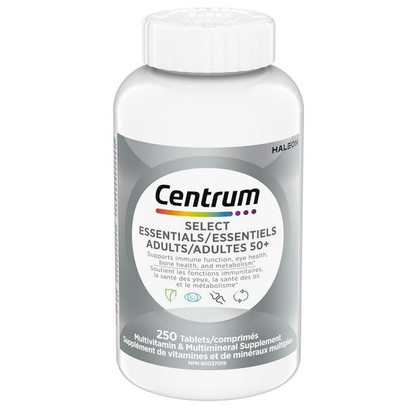 Centrum Select Essentiels adultes 50+ Comprimés multivitamines 250 comprimés