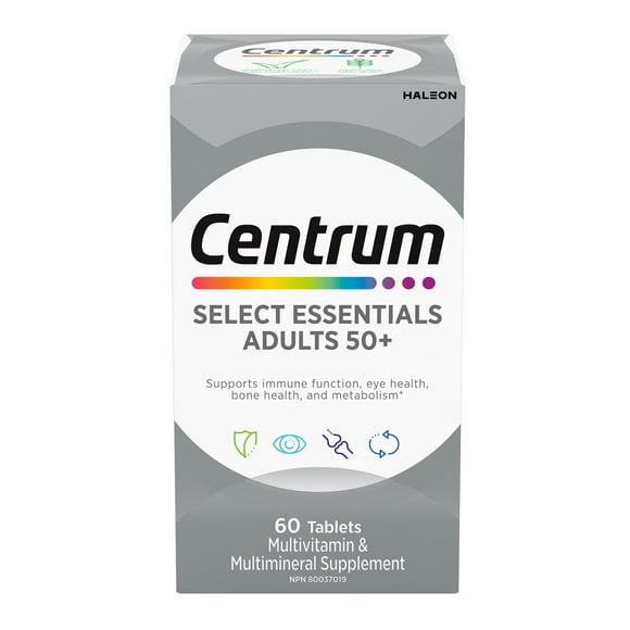 Centrum Select Essentials Adults 50+ Complete Multivitamin And Mineral Supplement, 60 Tablets