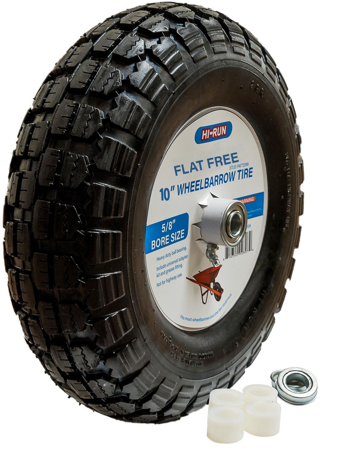Hi-Run Wheelbarrow Tire, 4.10/3.50-4, 4 Ply CT1011