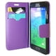 Étui portefeuille Exian en cuir pour Samsung Galaxy Alpha - violet – image 3 sur 3