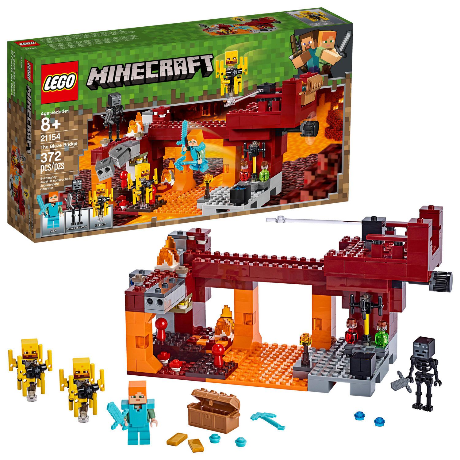 LEGO Minecraft The Blaze Bridge 21154 Toy Building Kit (372 Piece