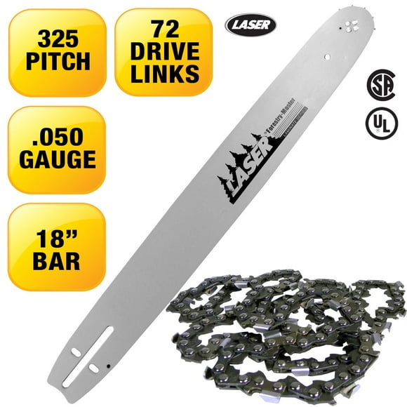 LASER 18'' Bar and Chain .325-050 72 Drive Links