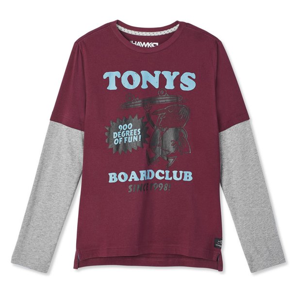 T-shirt 2 pièces à manches longues Tony Hawk pour garçons
