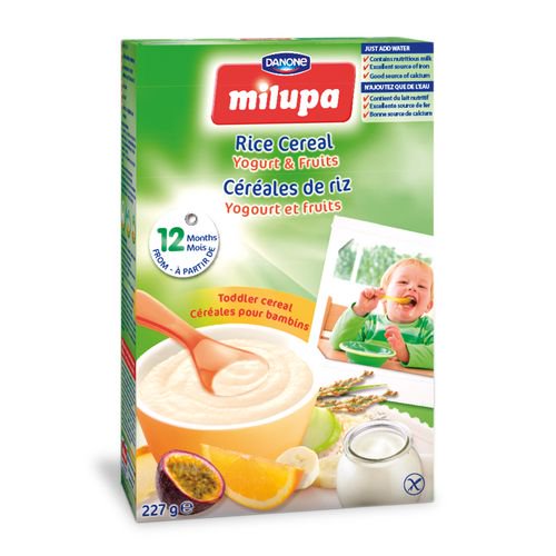 Céréales Milupa pour bambins-Riz, yogourt et fruits