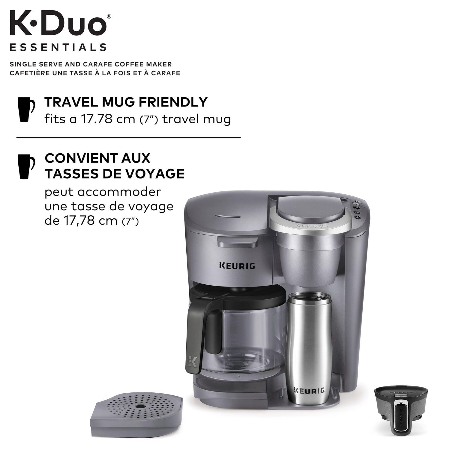 Keurig K Duo Essentials Single Serve K Cup Pod Carafe Coffee Maker Use both ground coffee and K Cup pods