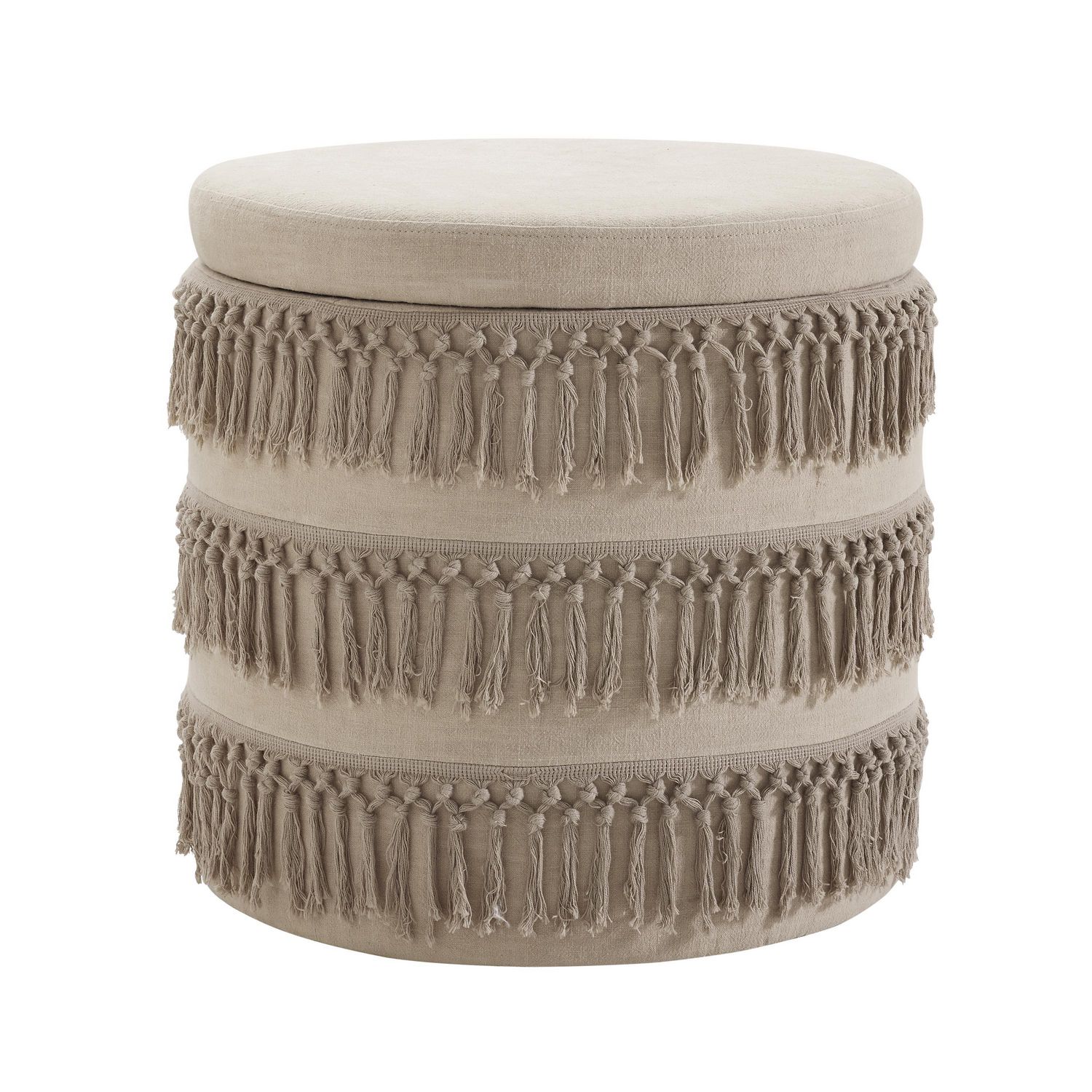 Renee Beige Fringe Ottoman Walmart Canada