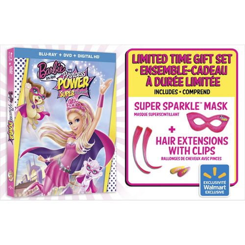 Barbie In Princess Power (Blu-ray + DVD + Digital HD + Super Sparkle Mask & Hair Extension) (Walmart Exclusive) (Bilingual)