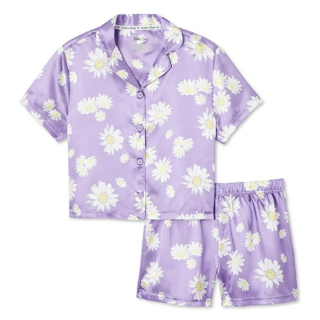 Pyjama 2 pièces avec col cranté Justice pour filles