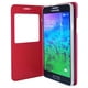 Étui plié Exian avec fenêtre d'accès aux appels pour Samsung Galaxy Alpha - rose – image 2 sur 2