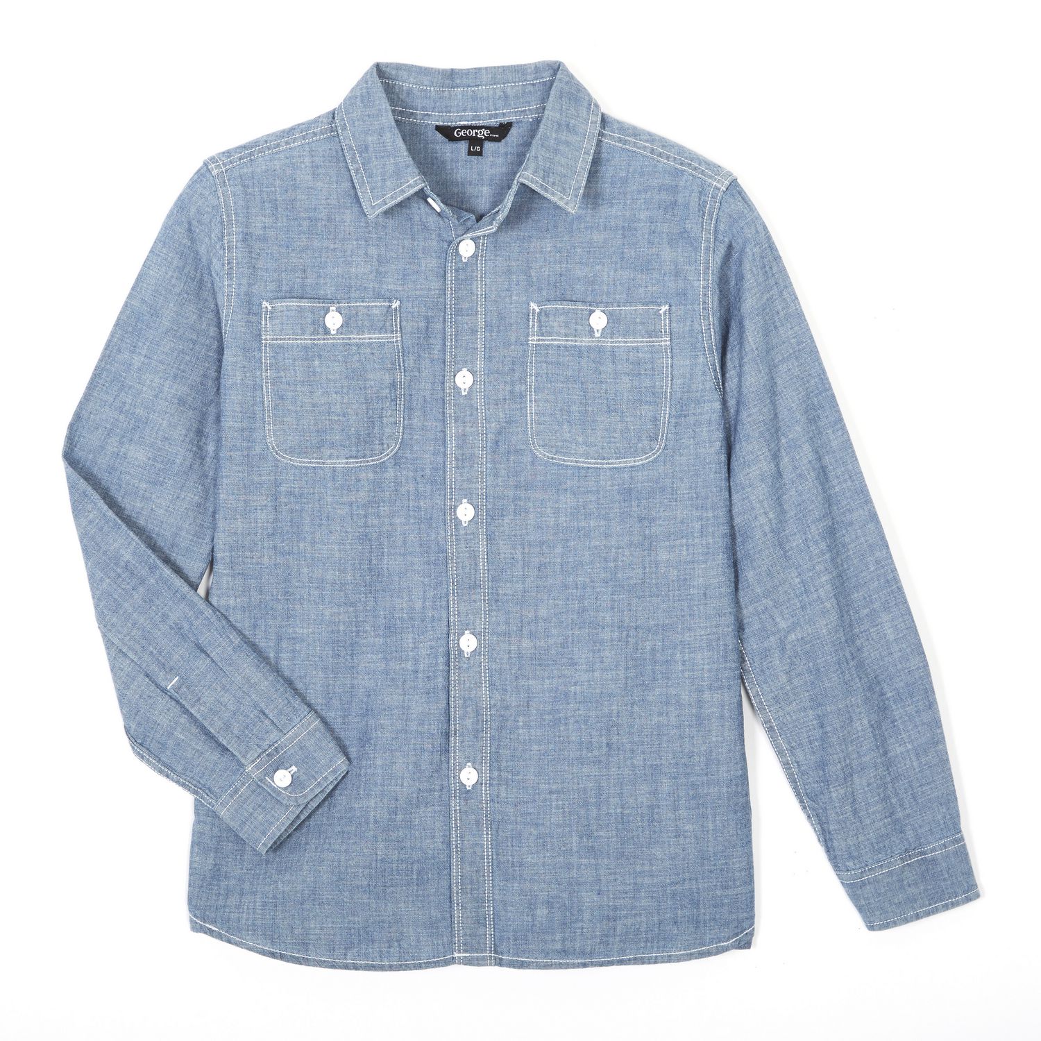 Boys Dark Chambray Stripe Newport Woven Shirt by Me & Henry main image 1