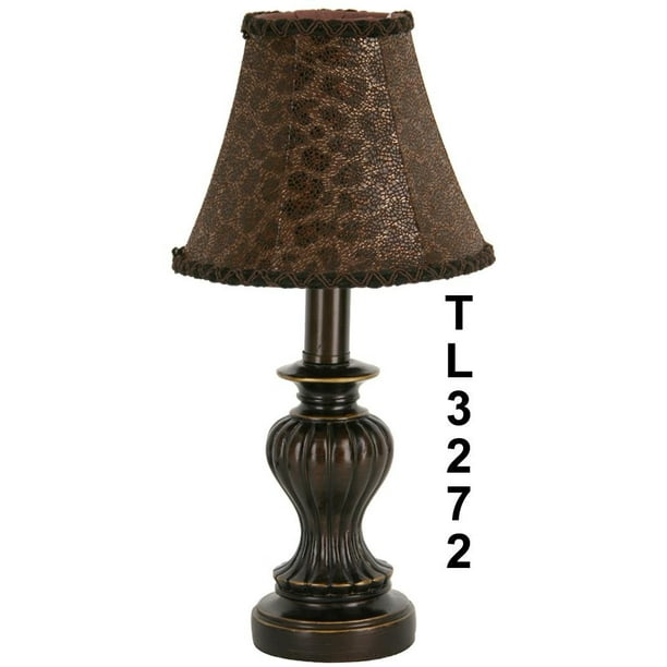 Lampe décorative en métal avec abat-jour à motif léopard