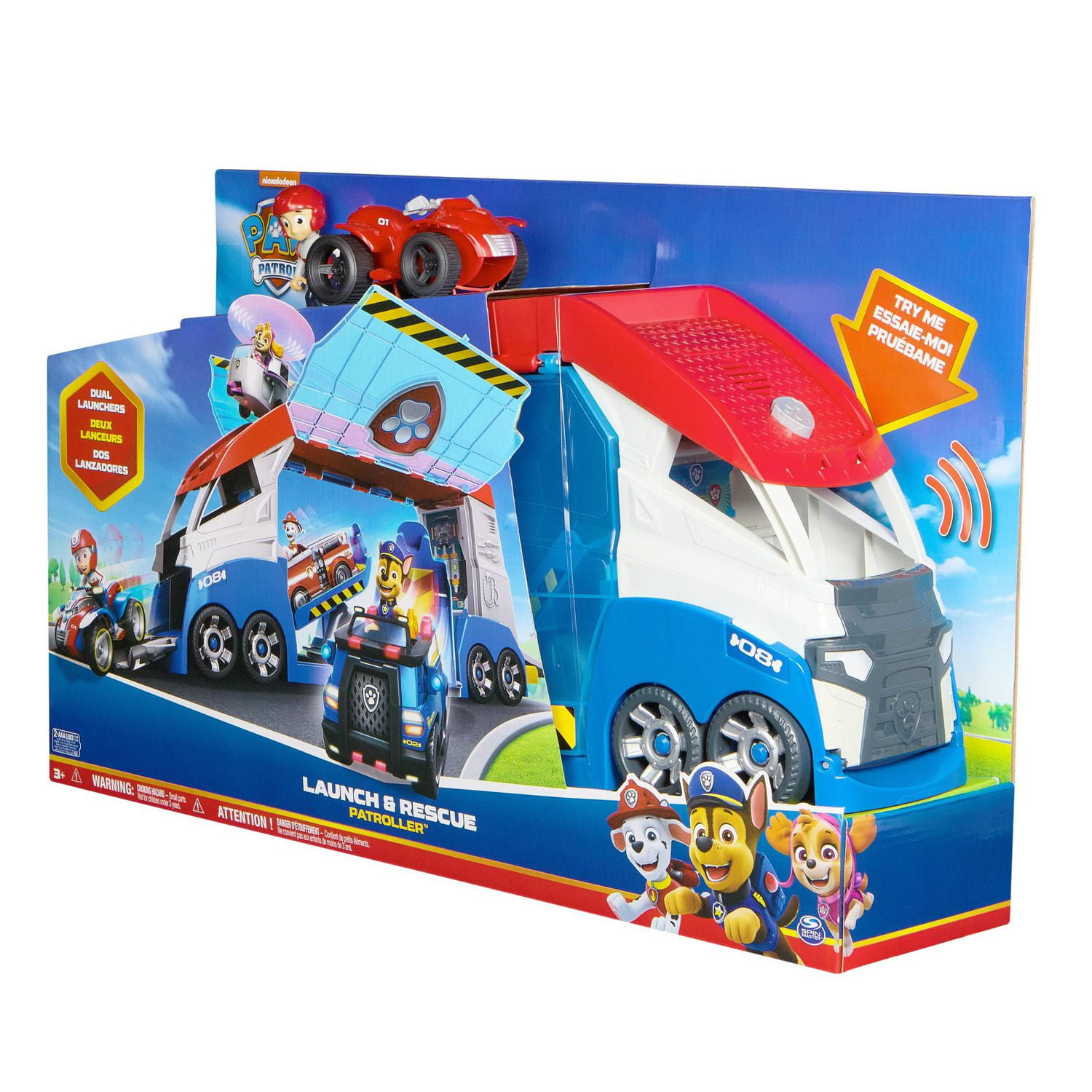 PAW Patrol Transforming PAW Patroller with Vehicle Launchers Lights Sounds Ryder Action Figure ATV Toy Car Kids Toys for Boys Girls Ages 3 Vehicle Launchers Walmart