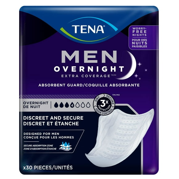 TENA MEN COQUILLES DE NUIT 30 UNITÉS Protection de nuit sécurisée