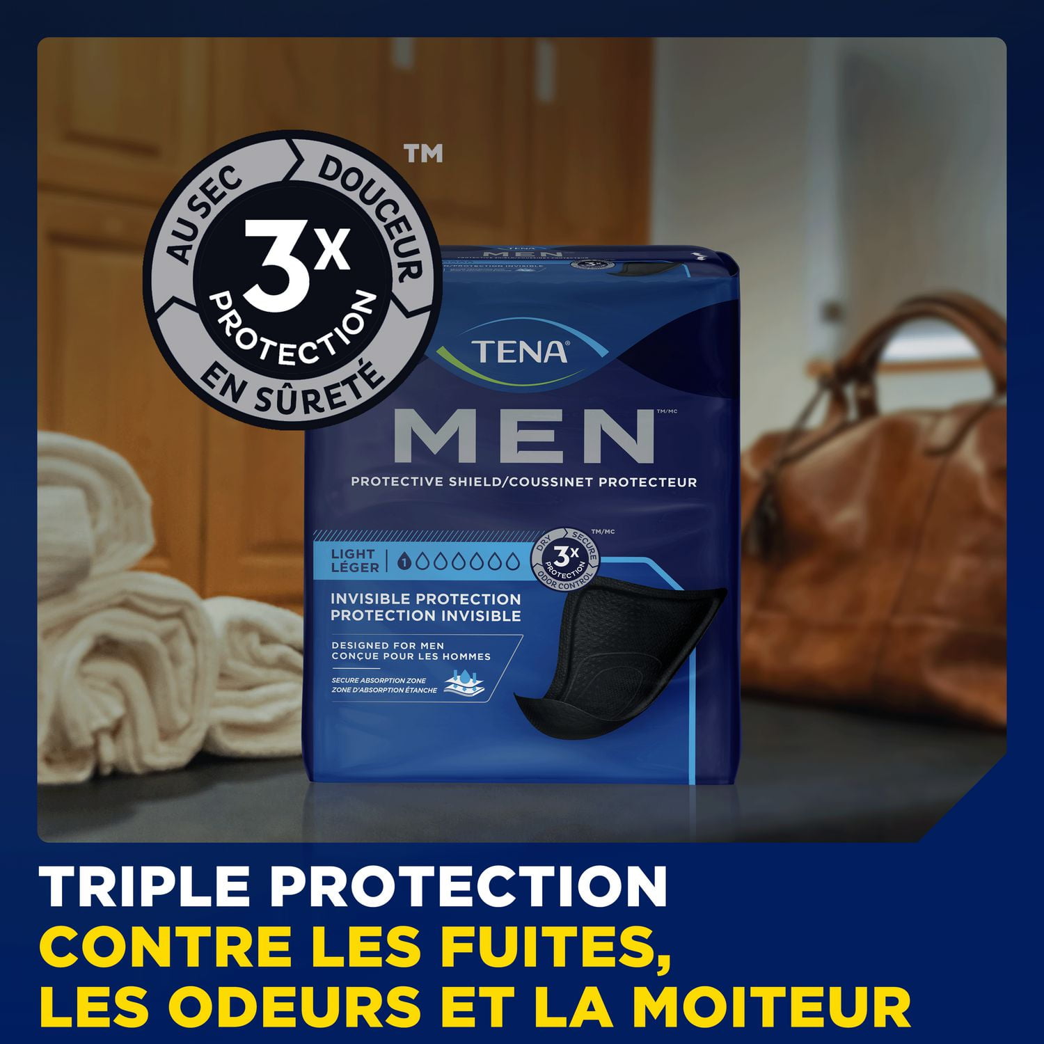 TENA Men's Light Shield, 58 Count