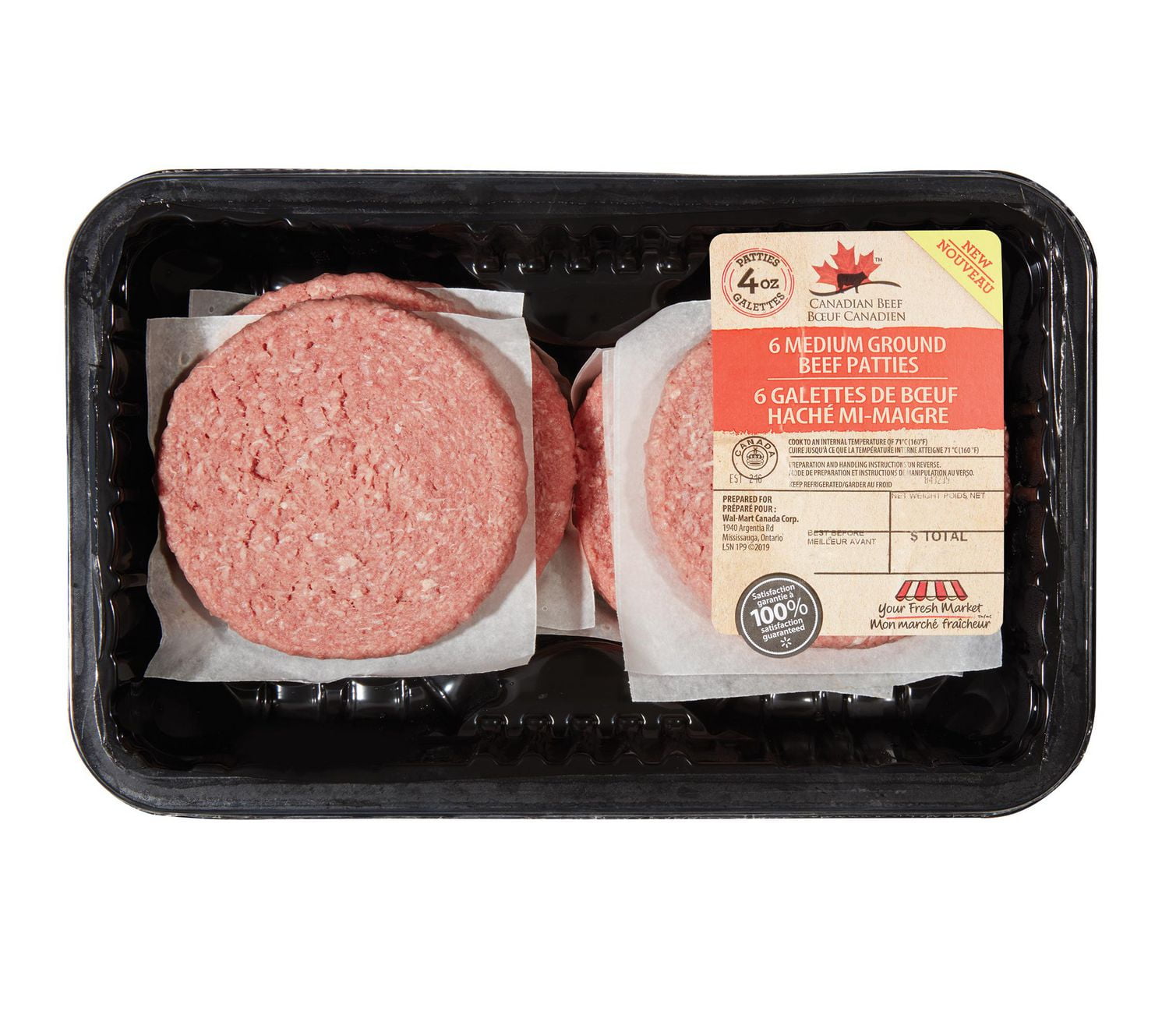 Your Fresh Market Medium Ground Beef Patties Walmart Canada