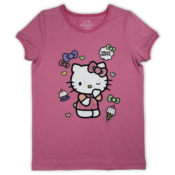 Hello Kitty-Pyjama ample à manches longues pour femmes, costume deux  pièces, vêtements de maison mignons, soie de lait, peut être porté à  l'extérieur