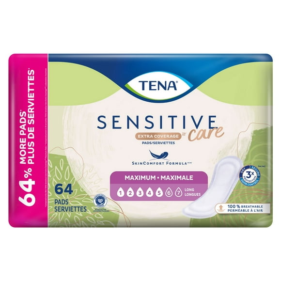 TENA SENSITIVE CARE EX COV À ABSORTION MAXIMALE 64 UNITÉS Protection abondante rapide