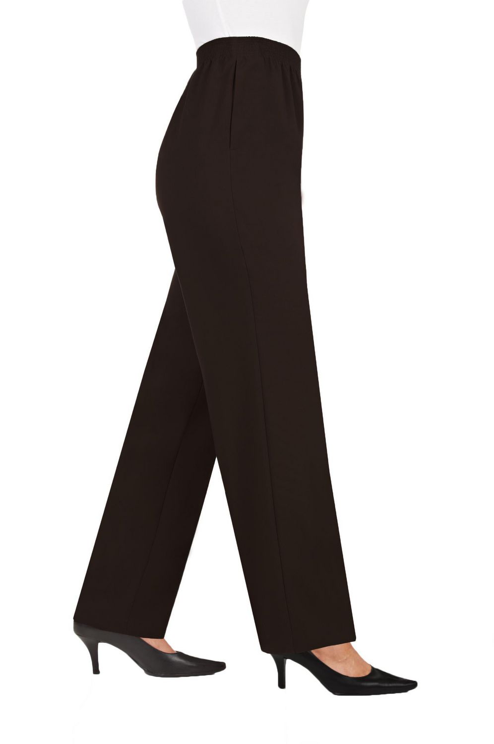 Tart Women's Black Nima Front Slit Pull On Elastic Waist Flowly Pants Size  2X