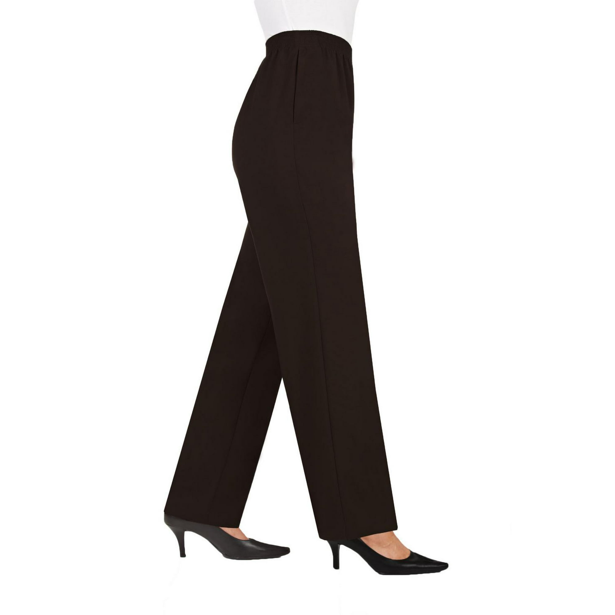 Buy 32 Degrees women pull on plain straight leg pants black Online