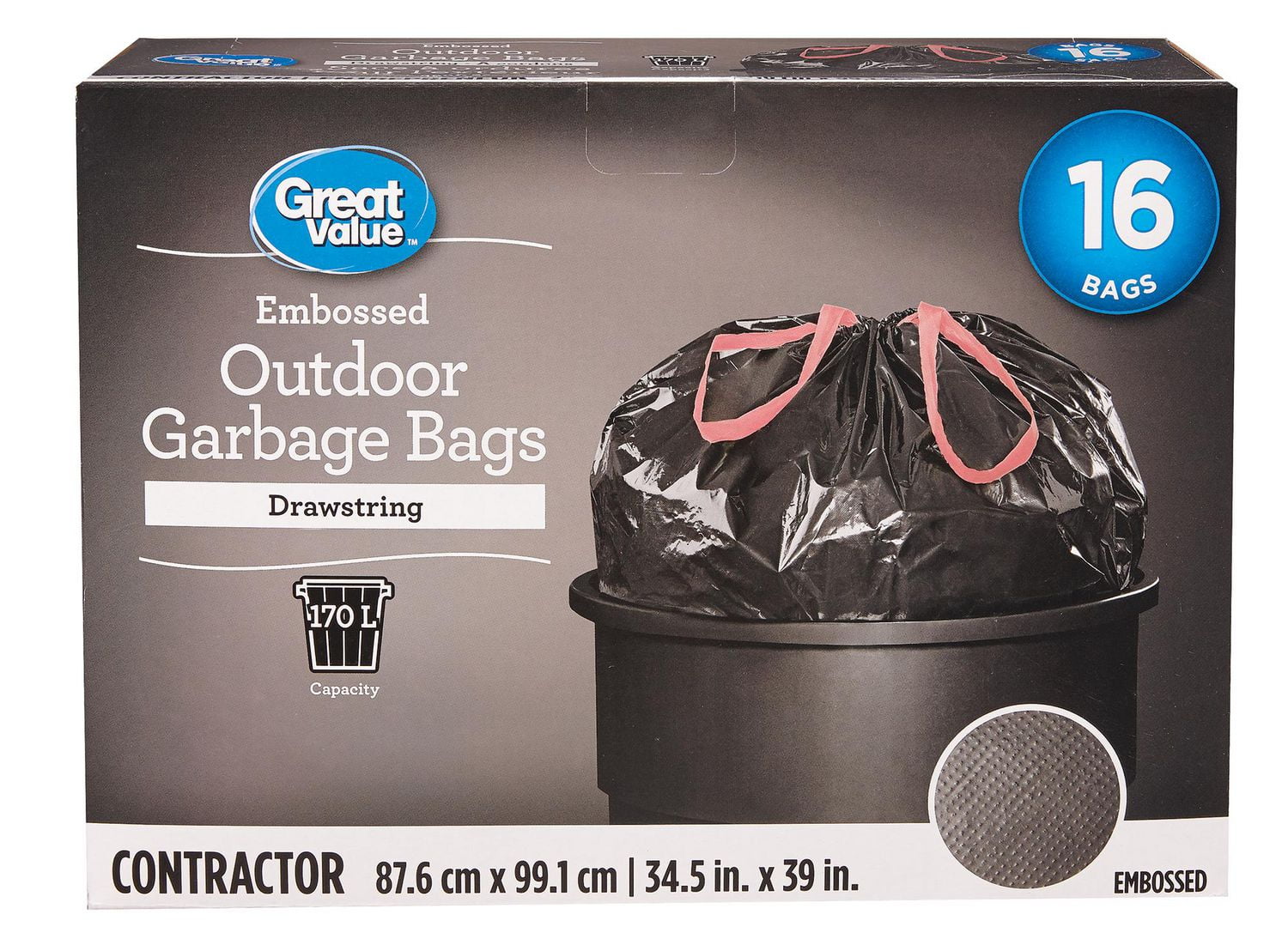 Great Value Outdoor Garbage Bags with Drawstring Walmart Canada