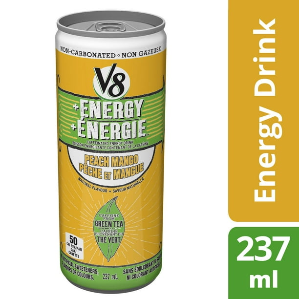 V8 + ENERGY™ Peach Mango Caffeinated Energy Drink, 237 mL Walmart.ca