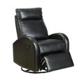 thumbnail image 1 of Monarch Black Bonded Leather Swivel Rocker Recliner, 1 of 3