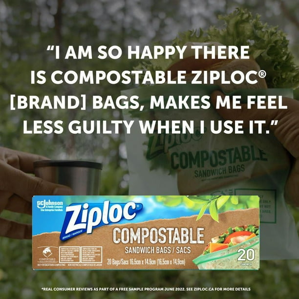 Ziploc® Compostable Sandwich Bag, 20 Count, 20 Bags 