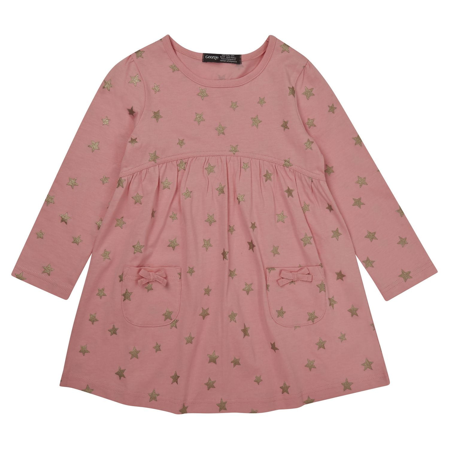 British Design Toddler Girls' Long Sleeved Star Dress Walmart