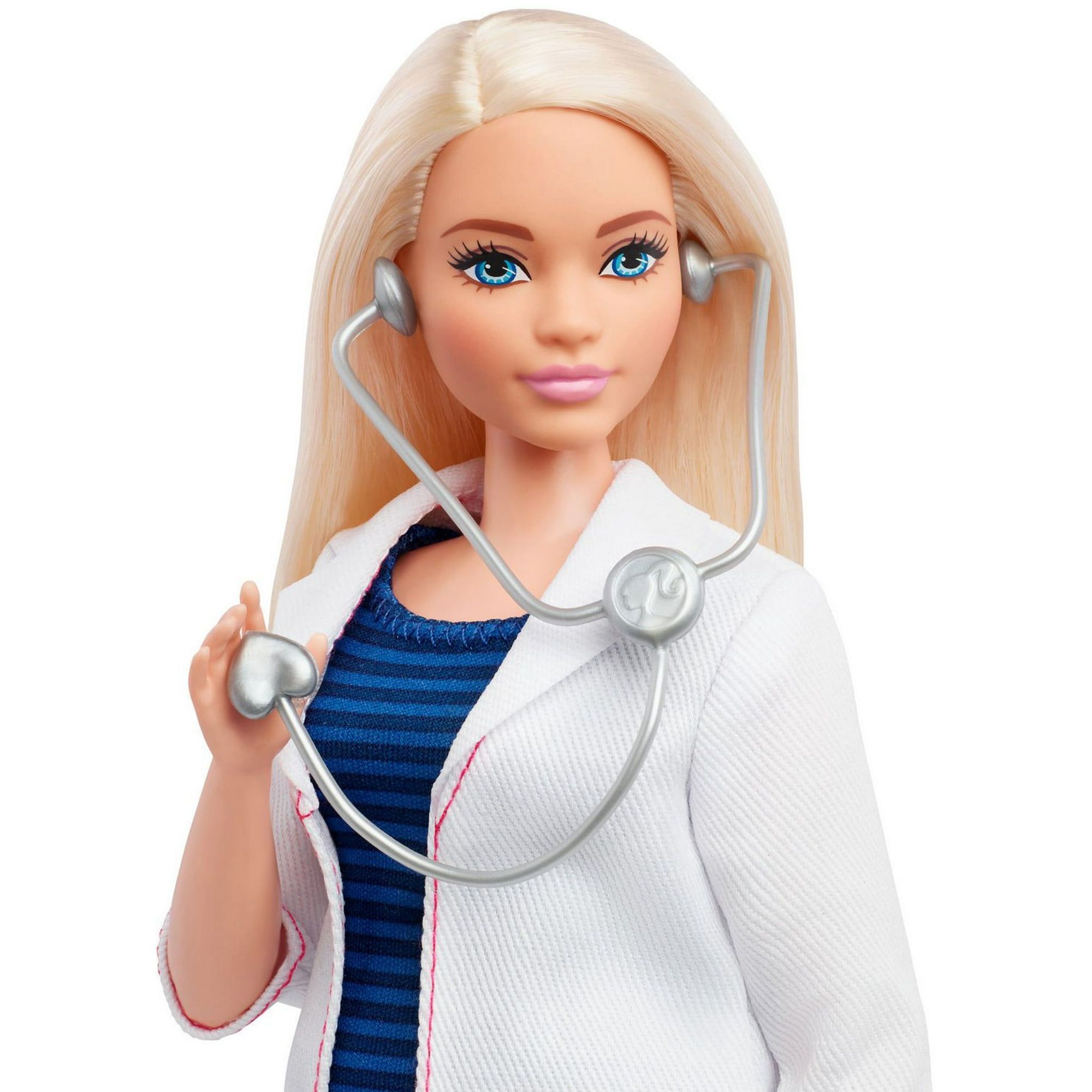 Barbie Doctor Fashion Doll Dressed in Doctor Coat with Curvy Shape &  Medical Accessories 