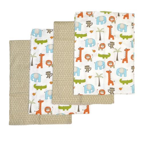 Cuddletime Jungle Jubilee Receiving Blankets, 4pk Walmart Canada