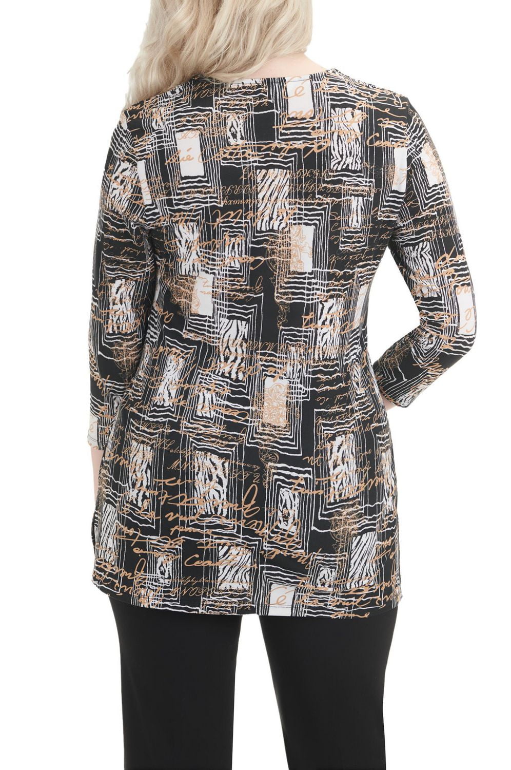 Alia Women's Notched Neck Tunic Top