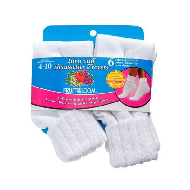 Fruit of the Loom Mesdames Tournez Cuff-6 paires