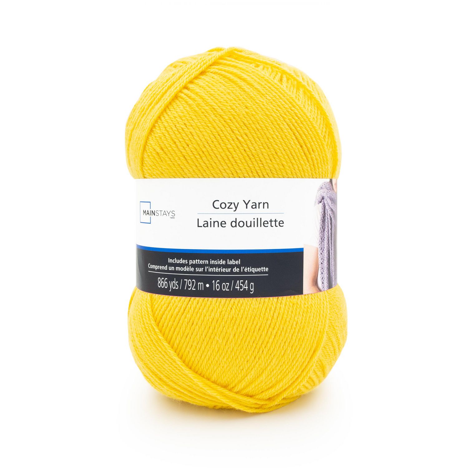 Mainstays Cozy Medium Acrylic Yarn 1 Ball, 454g / 792m, Acrylic Yarn 454g  792m