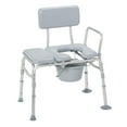 thumbnail image 1 of Drive Medical Gray Padded Seat Transfer Bench with Commode Opening, 1 of 5