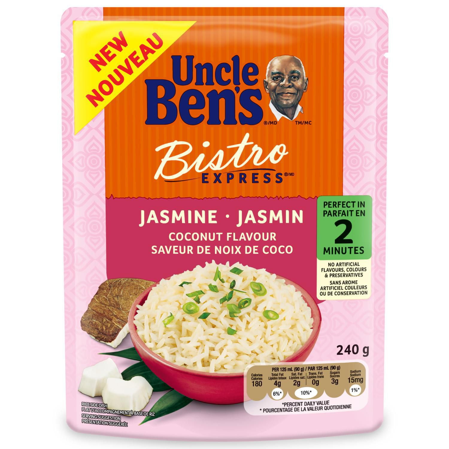Uncle Ben's Bistro Express White Jasmine Rice Coconut, 240g Walmart