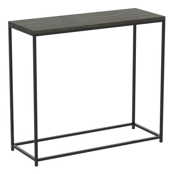 Safdie & Co. Console Table 31L Dark Grey Wood Black Metal