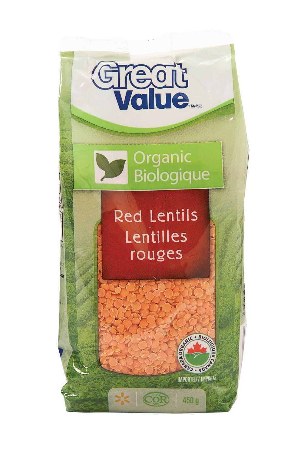 Great Value Organic Red Lentils Walmart Canada