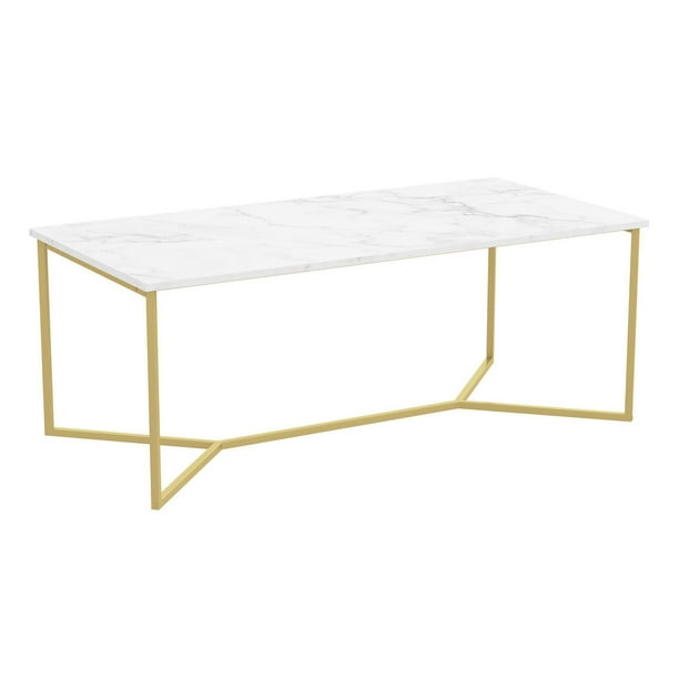 Safdie & Co. Coffee Table 44L Marble Gold Metal Walmart.ca
