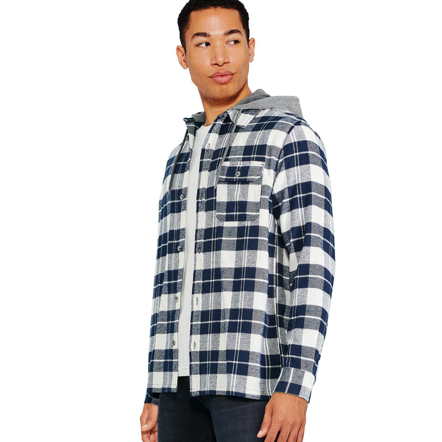 George Men's Hooded Flannel Shirt | Walmart Canada