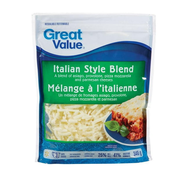 Fromage râpé Great Value - Mélange à l'italienne 