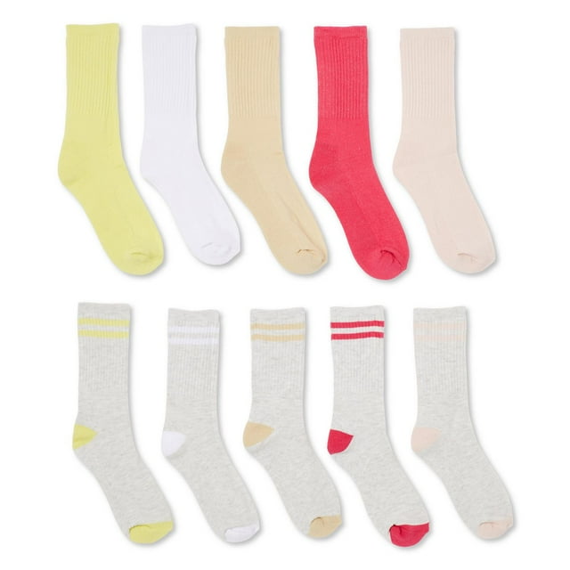 George Girls' Crew Socks 10-Pack
