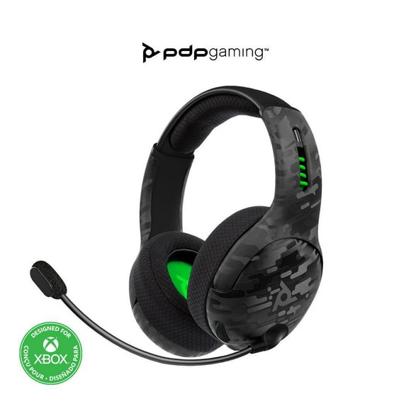 PDP Gaming LVL50 Wireless Stereo Gaming Headset: Black Camo - Xbox Series X|S, Xbox One, Xbox