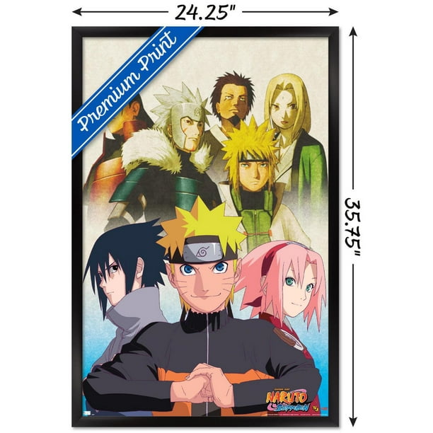Naruto Shippuden - Group Wall Poster, 14.725 x 22.375, Framed
