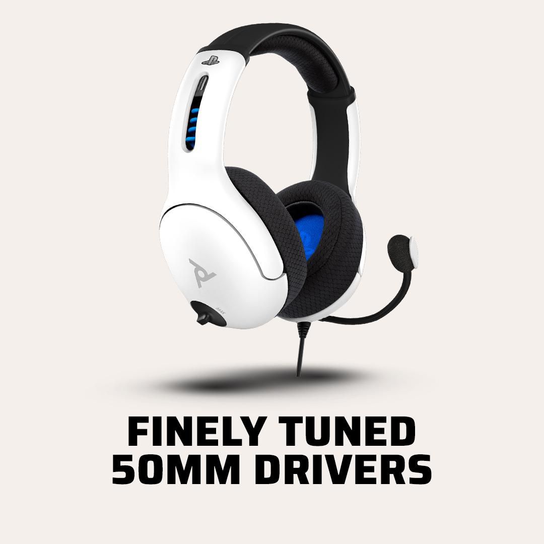 PDP Gaming LVL50 Wired Stereo Gaming Headset White PlayStation