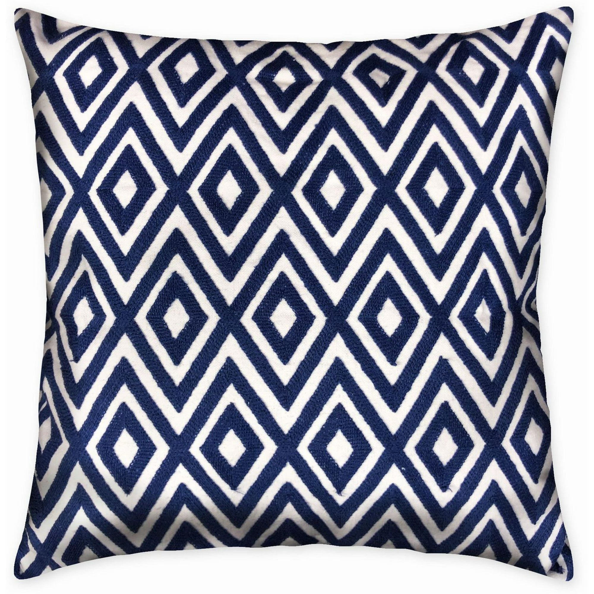 Navy Solid Chenille Decorative Pillow Set, Mainstays, 18 x 18, 2 Pieces