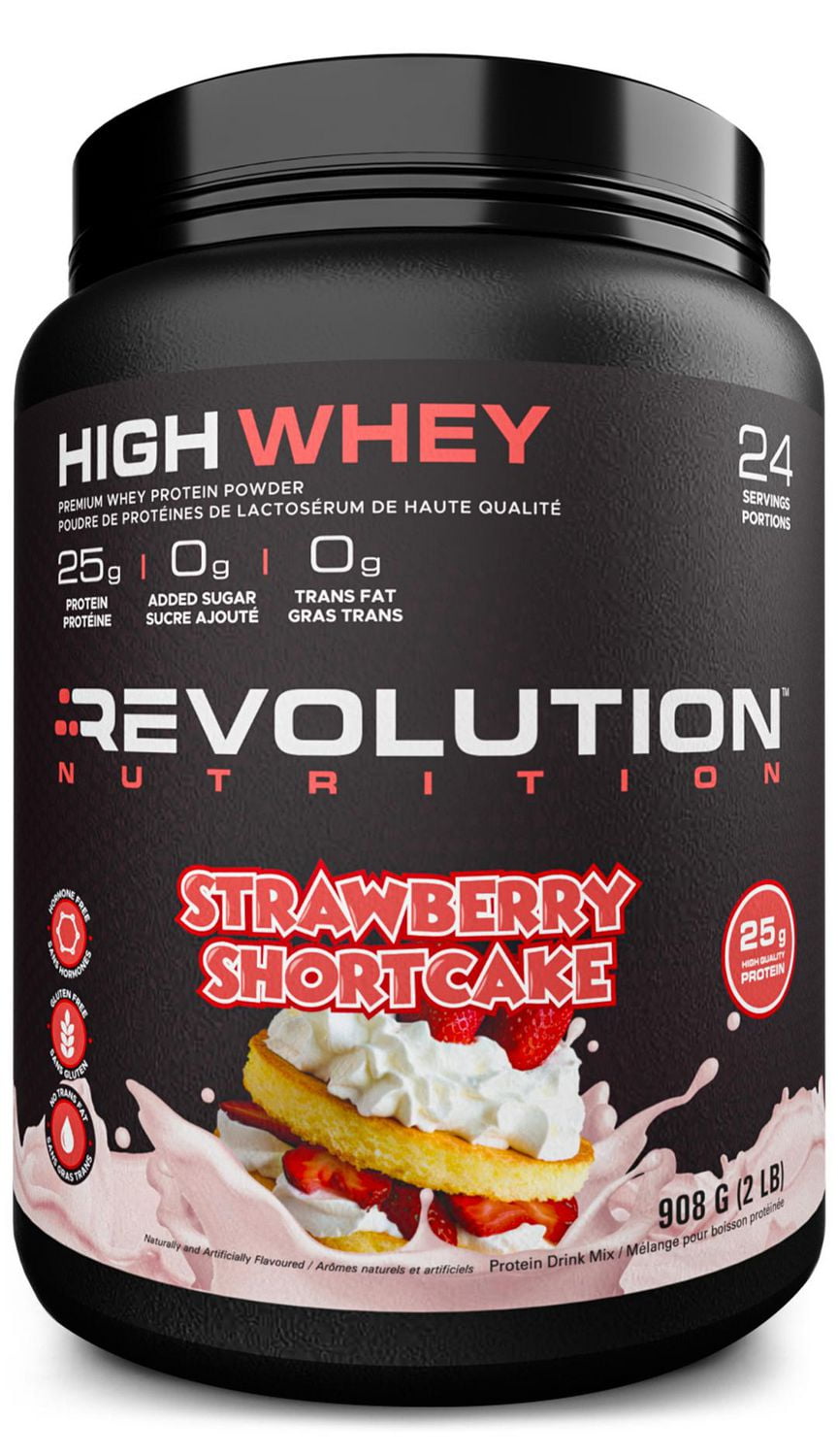 Revolution Nutrition Revolution Nutrition, High Whey, Protein Powder 2LB, Whey Isolate, 25g of Protein Per Scoop, 908 g, 24 Servings, Gluten Free, Lean Muscle Mass For Men & Women, Strawberry Shortcake (2 Pounds)