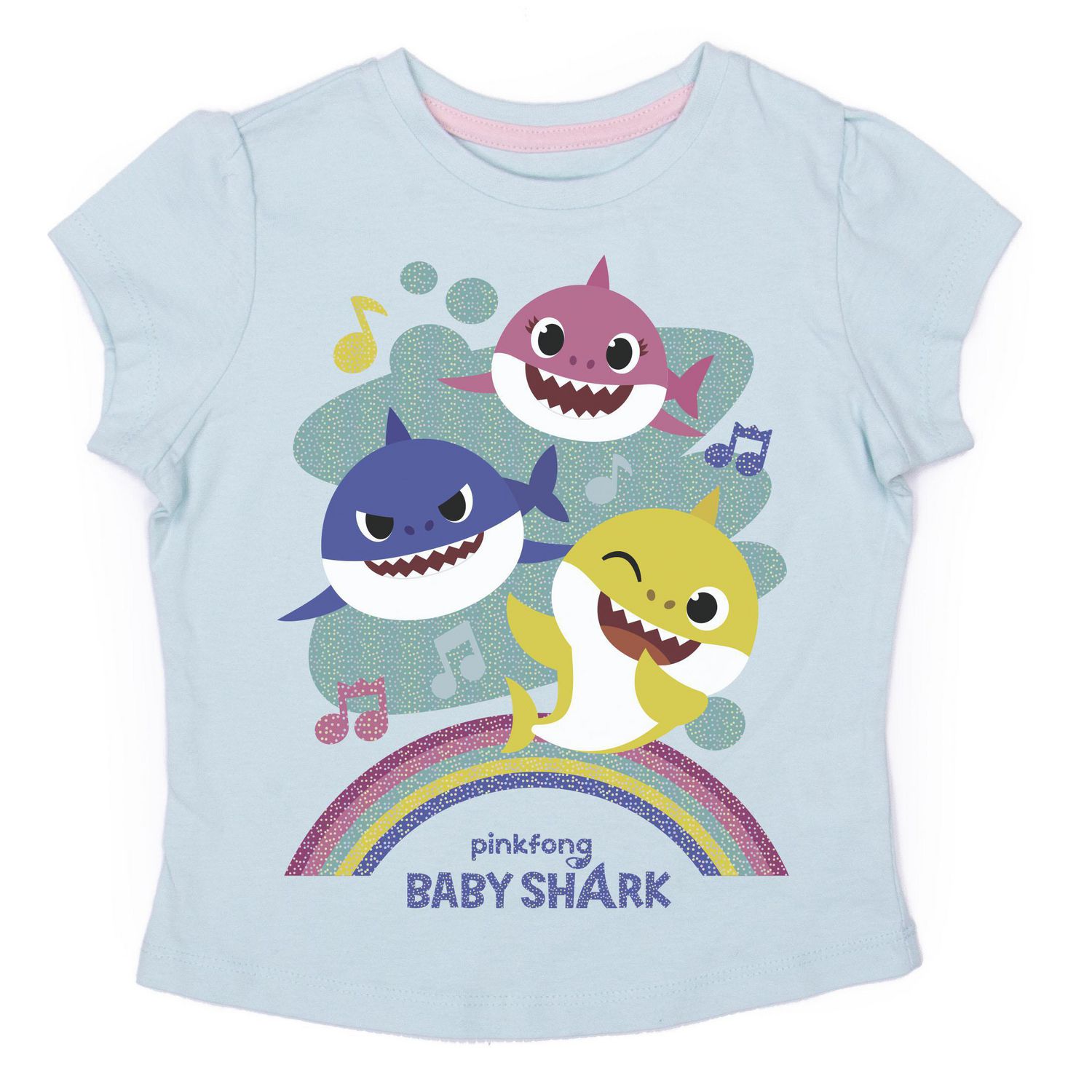 Pinkfong Baby Shark Girls 3 Pack Short Sleeve T-Shirts 